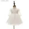 Robes de fille HAPPYPLUS perles robe de baptême pour bébé filles moelleux premier anniversaire robe pour nouveau-né infantile princesse robes de bal pour bébés L240311