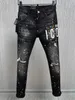 Hommes Dsquare Jeans DSQ2 noir Hip Hop Rock Moto COOLGUY JEANS Design Ripped Distressed Denim Biker DSQ pour hommes 881 designer d2 Pantalon de broderie haut jeans violet luxe