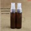 Partihandel 100 st/parti 30 ml Pet Parfym Atomizing Pump Spray Bottle 1oz Plastic Cosmetic Liquid Container Transparent Caphood Qty OAILC