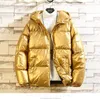 Women's Trench Coats 2024 Down Jacket Winter Glossy Silver/Black/Gold/Blue Hooded Parka Outwear Padded Female