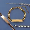 Fnixtar Stainless Steel Cuban Chain Bracelet Classic Jewelry Bracelet With Extender Men Women 10pc/lot 240228