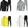 Spring and Autumn Mens Stand Collar Zipper Sports Suit Tide Brand Two-piece Sportswear Customized