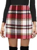 Jupes Plaid Mini jupe pour femmes taille haute a-ligne moulante crayon laine adolescentes automne hiver