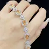 2024 INS TOP SELL Wedding Armband Sparkling Luxury Jewelry 925 Sterling Silver Oval Cut Champagne Diamond Cz Gemstones Party Elegant Women Bangle Gift