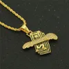 Hip Hop Bling Flying Cash Iced Out Rhinestone Necklaces & Pendants For Men Women Jewelry Charm Chain Pendant1909