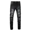 Designer men fashion distressed ripped high-end quality straight retro true top quality motorcycle pants Retro Streetwear Casual Sweatpants Joggers jeans cotton