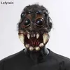 Masques de créateurs Horreur Creepy Spider Masque Cosplay Effrayant Animal Araignées Grands Yeux Dent Bouche Ouverte Latex Casque Halloween Party Costume Props