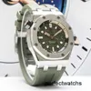 Montre AP de loisirs haut de gamme 15720 Royal Oak Offshore Series Calibre 42 Cadran vert armée en acier de précision Montre mécanique automatique pour homme