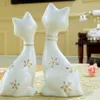 Maneki neko decoração de casa gato artesanato decoração de quarto ornamento de cerâmica estatuetas de animais de porcelana fortuna gato criativo presentes de casamento295u
