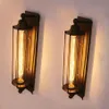 Loft American Vintage Industrial Wrought Iron Wall Sconce LED Black Retro Bar Cafe Aisle Wall Lights2675