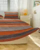 Bed Skirt Vintage Farm Barn Wood Grain Orange Elastic Fitted Bedspread With Pillowcases Mattress Cover Bedding Set Sheet