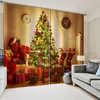 Cortinas personalizadas 3D, cortinas de árbol de Navidad para sala de estar, dormitorio, decoración del hogar, diseño de calcetín, Cortinas325K