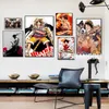 Gemälde Japan Anime One Piece Poster Wandkunstdruck Wanted Luffy Kampf Leinwand Bilder für Zuhause Wohnzimmer Schlafzimmer Dekor Pai203U