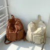 HBP Non-Brand 2024 Mode Mehrere Taschen Große Kapazität Mädchen Rucksack Tasche Reise Reißverschluss Damen Rucksäcke PU Leder für Frauen