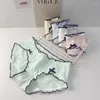 Kvinnors trosor Pure Desire for Mid-midjare Trä öron Side Color Girls Underwear Skinvänlig Baby Cotton Package-skinkor Kvinnor Mild