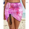 Women's Swimwear Womens Printed Drawstring Ruched Short Bodycon Beach Skirt Sheer Bikini Bottoms Swimsuits Cover Up For