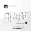 Contrôle EDUP Grande horloge murale LED 3D avec télécommande tridimensionnelle capteur de lumière automatique horloge électronique pour multiscène