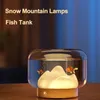 Verdickte Glasfischaquarien mit Schneeberglampen Mini-Fischglas Kleine Terrariumtanks Schüssel SAquatic Dekorieren Heimtierbedarf 240226