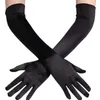 Cinq doigts gants femmes tache 53cm de long sexy gothique lolita soirée soirée chauffe-main des années 1920 pour cosplay costume opéra cocktail252d