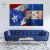 Peintures Porto Rico et Honduras Drapeau Multi Panneau 3 pièces Toile Mur Art Décoration de la maison Peinture à l'huile 298R