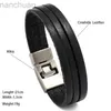 Bransoletka bransoletka skórzana mężczyźni Viking Bangle Homme Cool Biker Akcesoria Pulseira de Couro Masculina Leder Armband Vintage Jewelry LDD240312