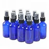Frascos de spray de vidro âmbar azul cobalto grosso de 50ml para óleos essenciais - com pulverizadores de névoa fina preta Wcxkb Vgqpk