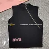 Female Knitted Vest Stylish Sleeveless Knit Tops Diagonal Zipper Design Knit Camisole Rhinestone Knit T Shirt Women Tees