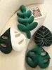 Plush Green Leaf Pillow Stuffed Plant Lifelike 3D Leaves Plushie Cushion Cute Garden Room Sofa Decor Throw Pillow 240226