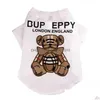 Vêtements pour chiens pour animaux de compagnie des vêtements pour animaux de compagnie manteau en penddy piddy luxurys chiot t-shirt ours lettre imprimée pur coton drop délivre dhwqx