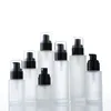 20ml 30ml 40ml 50ml Pompe de lotion de pulvérisation Bouteille d'émulsion en verre Noir Blanc Bouchon en plastique Conteneurs cosmétiques Bouteilles F3341 Dltvf Gxpbc