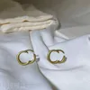 Orecchini Designer per donna placcato oro lusso ohrringe in acciaio inossidabile doppia lettera amore matrimonio color oro orecchini pendenti gioielli orecchini ZB016 I4
