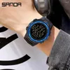 Zegarki na rękę Sanda moda Modna Męskie zegarki LED Digital Outdoor Sport Waterproof wielofunkcyjny chronograf zegarek na nadgarstek dla chłopców