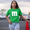 T-shirt per costumi di Halloween con lettera M |Idea grafica divertente e divertente per la maglietta |Camicie da Donna Ropa Plus Size Mujer 240307