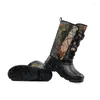 Botas Grande Árvore Camuflagem Sapatos Masculinos Alto Top Neve Impermeável Pesca Inverno Pelúcia