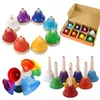 8Note Campana a mano Giocattolo musicale per bambini Set di strumenti a percussione arcobaleno 8Tone Sonaglio rotante Regalo educativo per principianti y240226