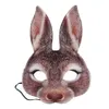 Designer Masks Rabbit Mask Cute Animal Plush Party Cosplay Masquerade Acessories Performance Props for Women and Men Half Face Halloween Easter