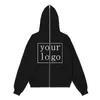 Ditt eget designmärke /bild anpassad zip up hoodie män kvinnor casual personliga tröjor text tryck diy dragkedja jackor 240219