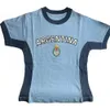 Gothic-Sport-Freizeit-T-Shirt mit besticktem Buchstaben, Punk-Y2K-Sommer-Top mit feinem Schnitt, Damen-Street-Junk-T-Shirt mit drei Sternen, Argentinien, 240311