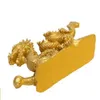 Kiwarm Classic 6 3 Chinese Geomancy Gold Dragon Igurine 동상 운이 좋고 성공 장식 홈 크래프트 1847
