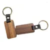 Keychains 24st Rectangular Wood Keychain Wood Key Ring Car Bag Hanging Pendant för att måla hantverk Söta kvinnor