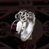 Pierścienie klastra s925 Srebrny pusty pierścień otwierający kwiat hurtowa osobowość wykwintna eksplozja prezentu