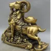 15 Ciotola del tesoro in ottone cinese Soldi Feng Shui Anno zodiacale Statua di pecora e capra233s