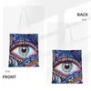 Einkaufstaschen Custom Eye See You Canvas Tasche Damen waschbare Lebensmittel Evil Eyes Mystic Abstract Art Shopper Tote