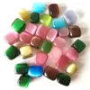 Mixed Color Cat's Eye Stone Tuimed kwarts kristal vierkant Opaalkwarts Mineralen Monsters Diy Sieraden Making Home Decoration2576