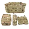 Midjestöd Molle Tactical Battle Belt Set Hunting Men War Military med telefonverktyg Pouch Set för fotografering