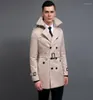 Men039S Trench Coats Medium Long Mens Luxury Solid Color Double Breasted Jackets och Plus Size 6xl British Style Man Will227260457