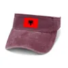 Berets Albania Flag Sun Visor Leaky Top Cowboy Hats Mens Womens Dostosuj czapkę sportową baseball tenisową czapki golfowe pusta otwarty kapelusz