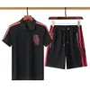 Весенне-летний дизайнерский брендовый мужской спортивный комплект из двух предметов для бега, шорты с короткими рукавами и футболками с принтом