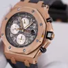 Montre à quartz Athleisure AP Epic Royal Oak Offshore Series 26470 pour homme en or rose - Machines automatiques - Montre de sport de luxe suisse - Diamètre 42 mm