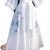 Ethnische Kleidung Herbst Frühling Chinesisches Kleid Traditionelles verbessertes Qipao Stickerei Eleganter Cheongsam Weiß Schlanke Taille Hochwertige Damenbekleidung